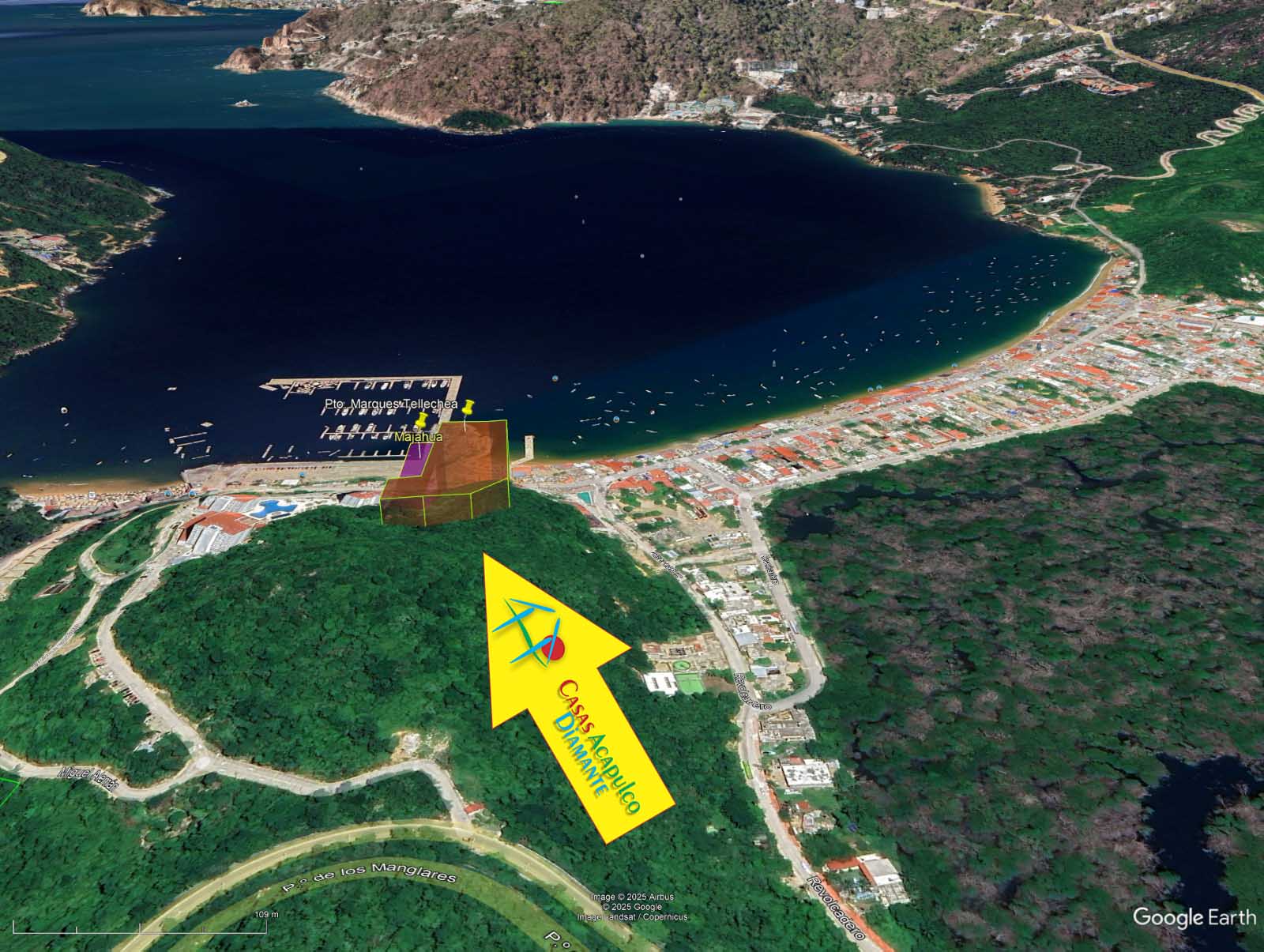 Terreno Puerto Marqués Majahua y Tellechea - Vista aérea 3